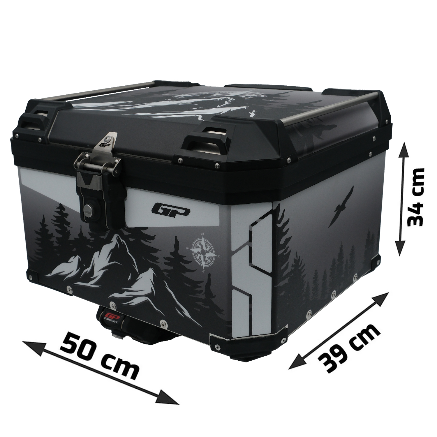 GP Kompozit DSN05 Universal 45 lt Desenli Alüminyum Motosiklet Çantası