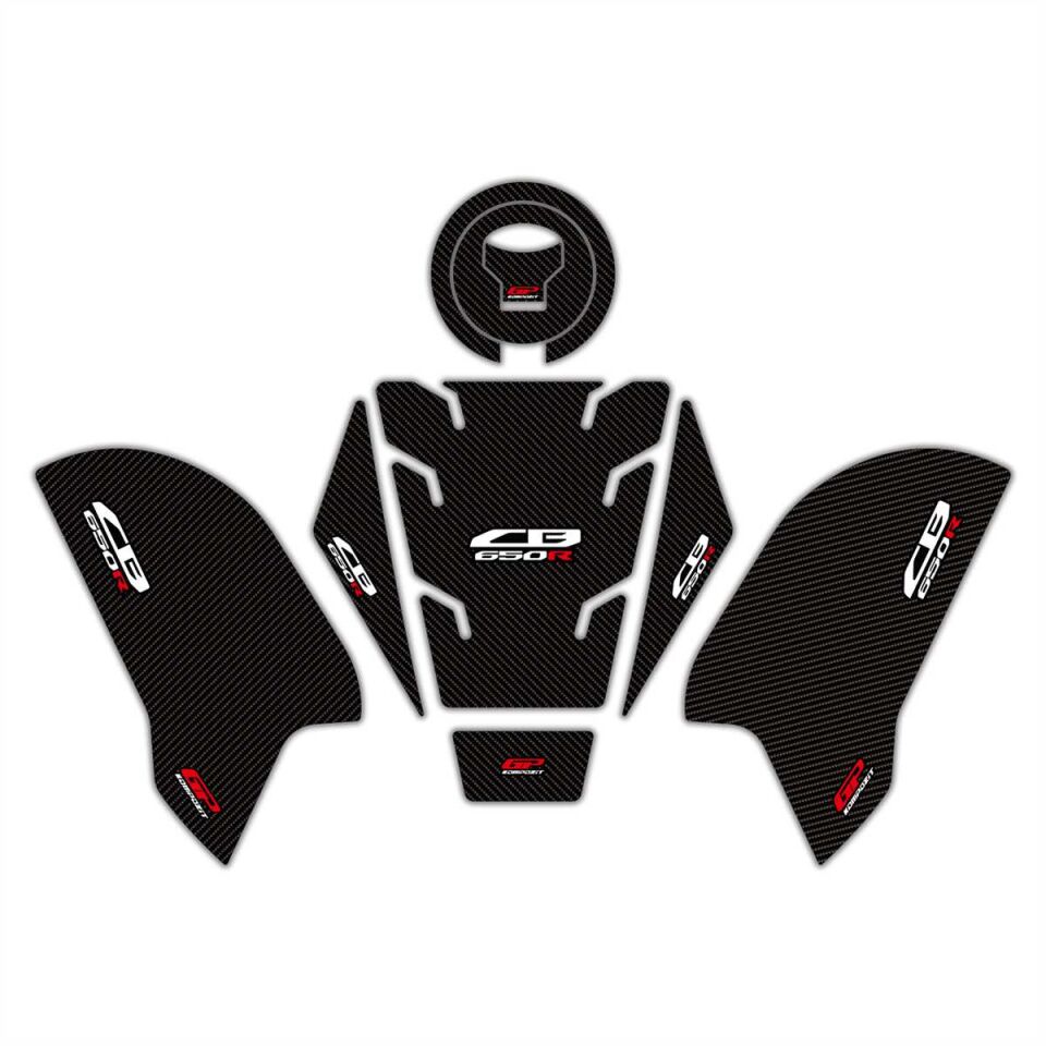GP Kompozit Honda CB650R 2019-2023 Uyumlu Tank Pad Seti Karbon
