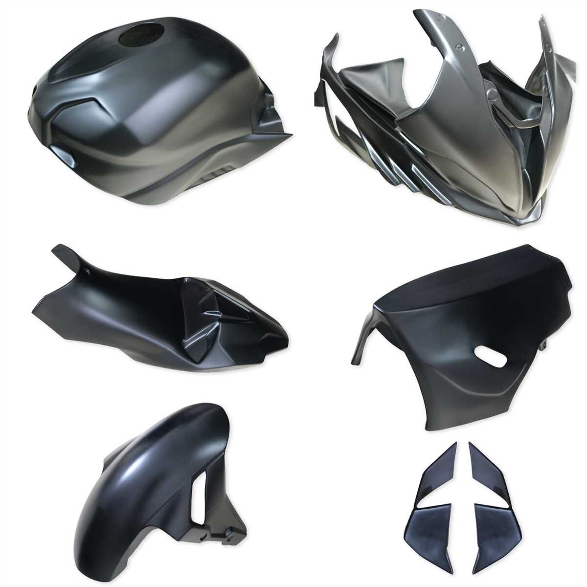 GP Kompozit BMW M 1000 RR 2022-2024 Uyumlu Kanatlı Yarış Grenajı Siyah