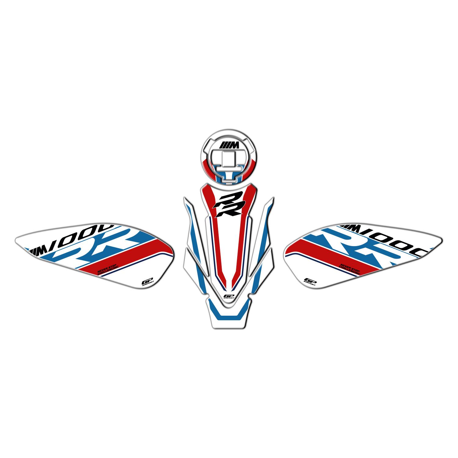 GP Kompozit BMW M 1000 RR 2021-2026 Uyumlu Tank Pad Seti Beyaz