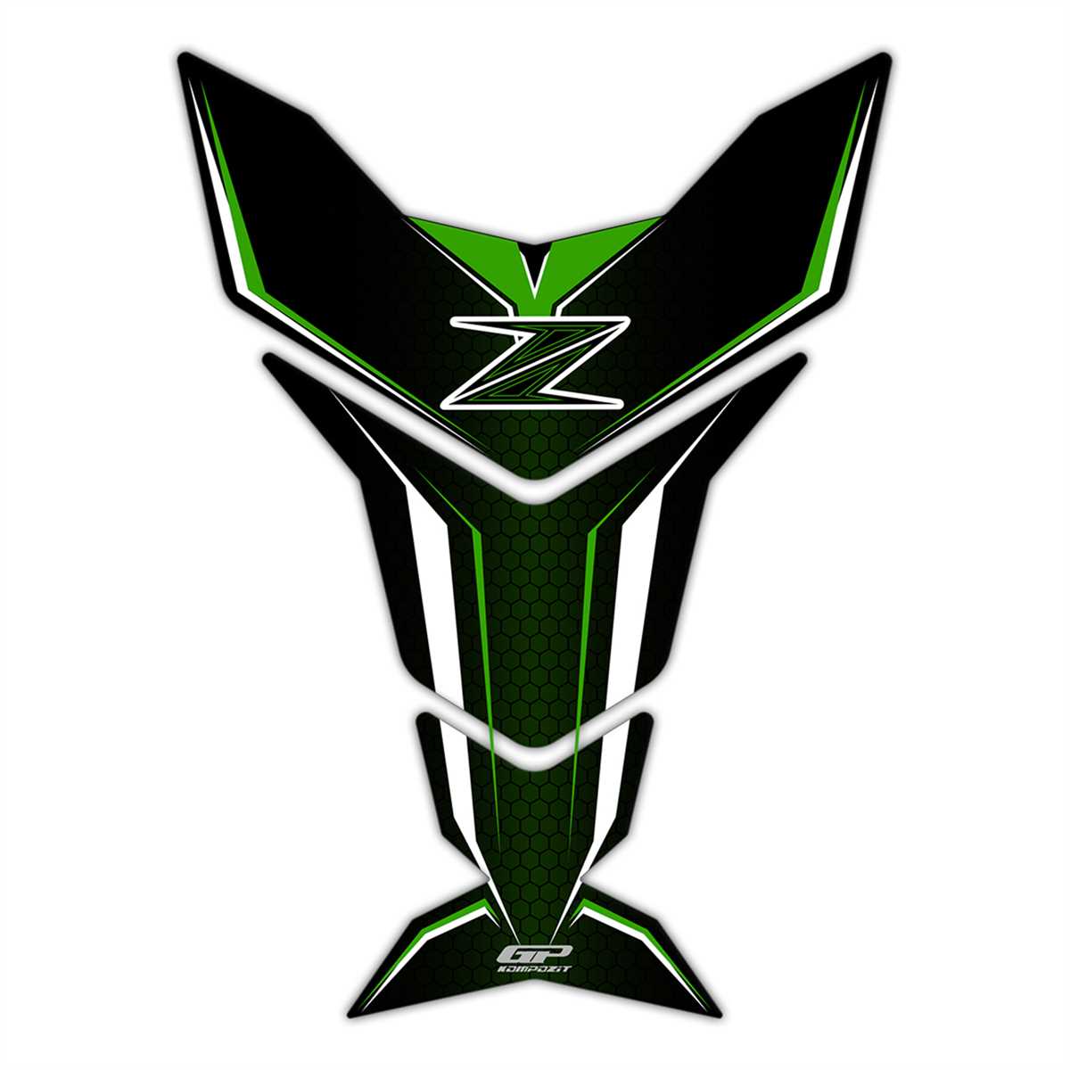 GP Kompozit Kawasaki Z Serisi 2007-2024 Uyumlu Tank Pad Yeşil