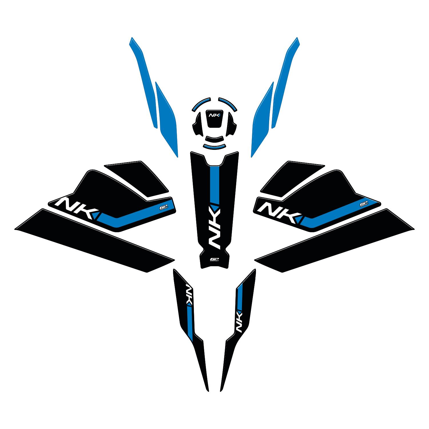 GP Kompozit CF Moto 250 NK 2023-2026 Uyumlu Full Pad Seti Mavi