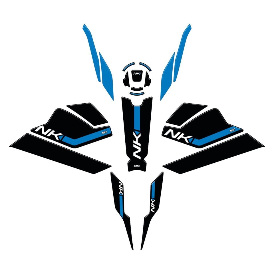 GP Kompozit CF Moto 250 NK 2023-2026 Uyumlu Full Pad Seti Mavi
