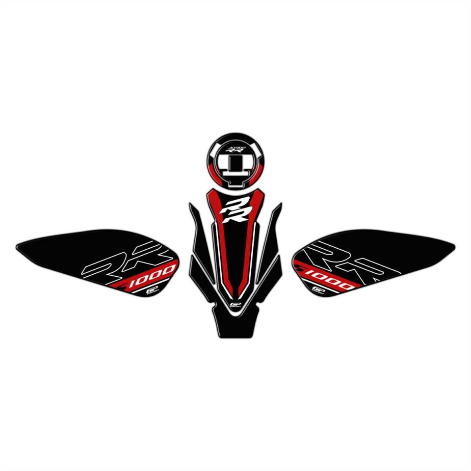 GP Kompozit BMW S 1000 RR 2019-2024 Uyumlu Tank Pad Seti Siyah
