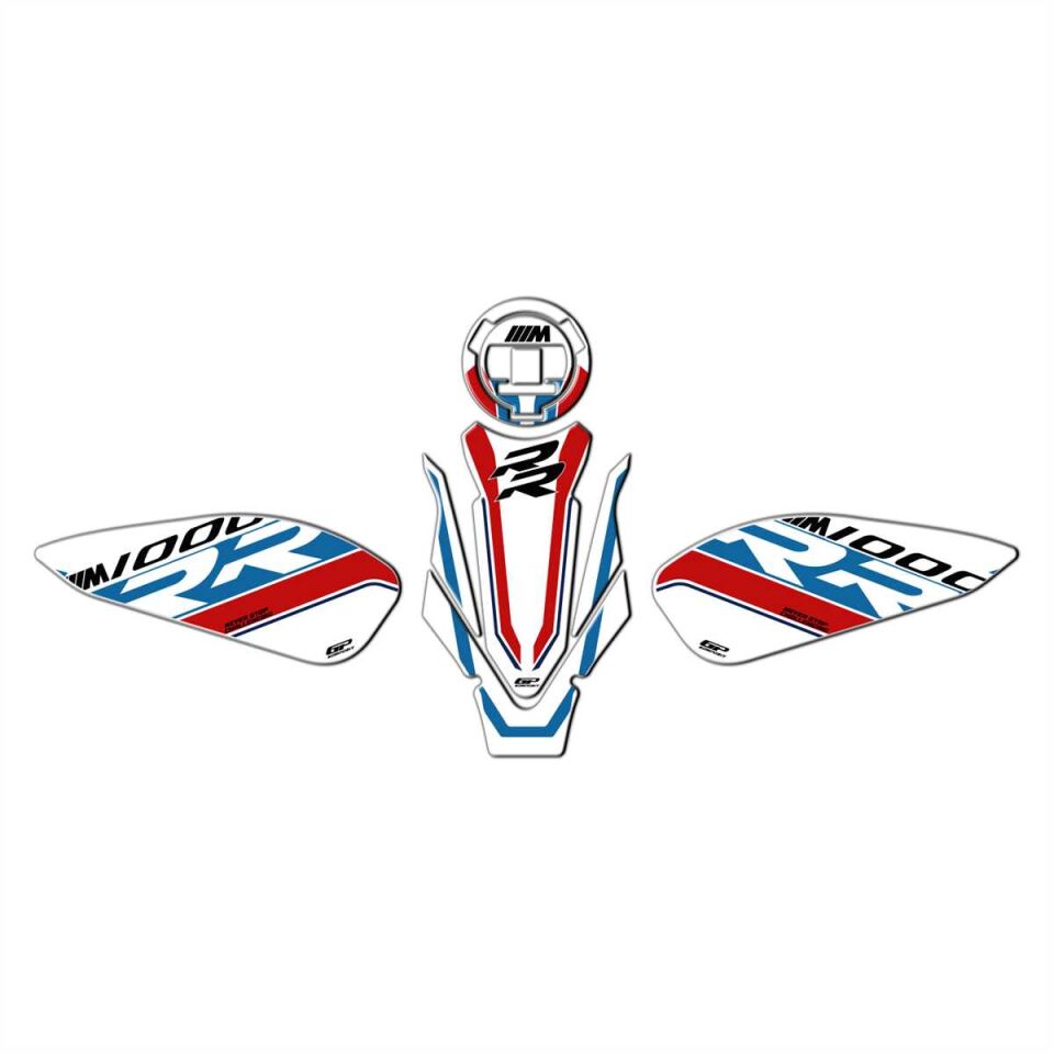 GP Kompozit BMW M 1000 RR 2021-2024 Uyumlu Tank Pad Seti Beyaz