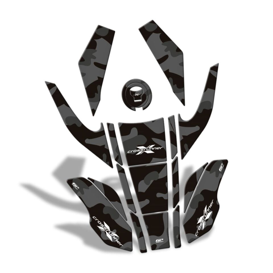 GP Kompozit Honda VFR800X Crossrunner 2015-2020 Uyumlu Tank Pad Seti Gri