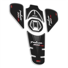 GP Kompozit Bajaj Pulsar NS 200 2011-2024 Uyumlu Tank Pad Seti Siyah-Kırmızı