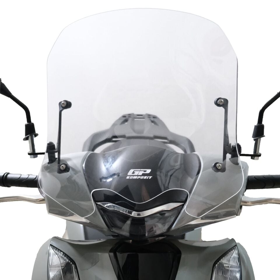 GP Kompozit Honda SH 125 2024-2025 Uyumlu Kısa Ön Cam Şeffaf 41 cm