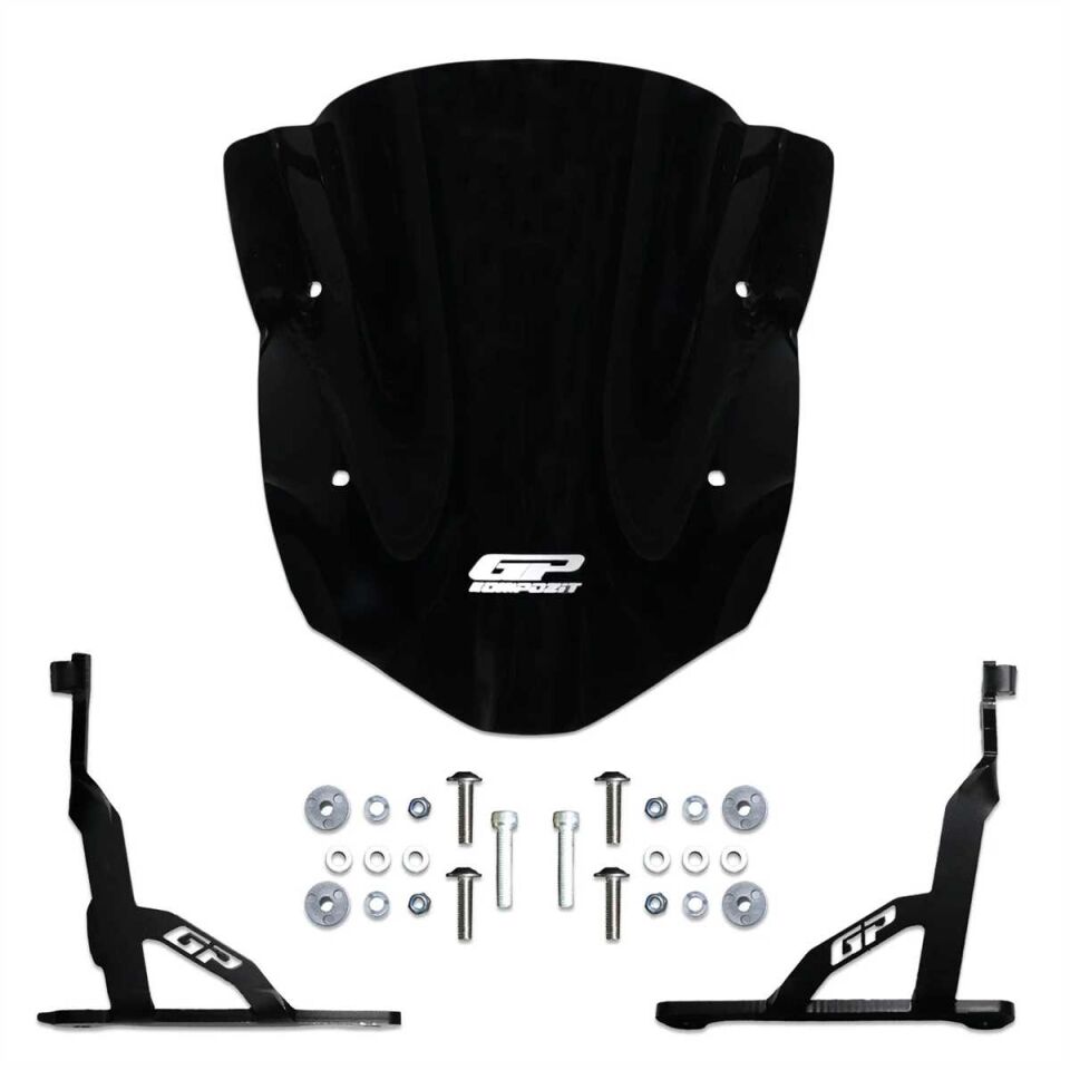 GP Kompozit TVS Apache RTR 200 2024 Uyumlu Kısa Ön Cam Siyah