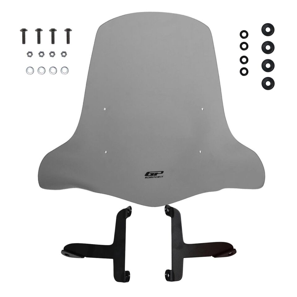 GP Kompozit Scooter Universal 2020 Uyumlu Elcikli Ön Cam Füme 44 cm