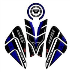 GP Kompozit Yamaha MT-09 SP 2021-2023 Uyumlu Tank Pad Seti Siyah-Mavi