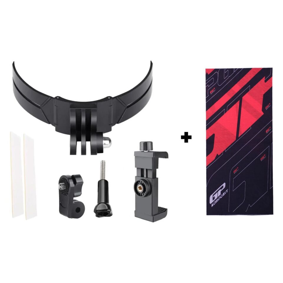 GP Kompozit KBG002 Kask Çene Kamera ve Telefon Tutucu (1 Adet Boyunluk Buff Hediye)