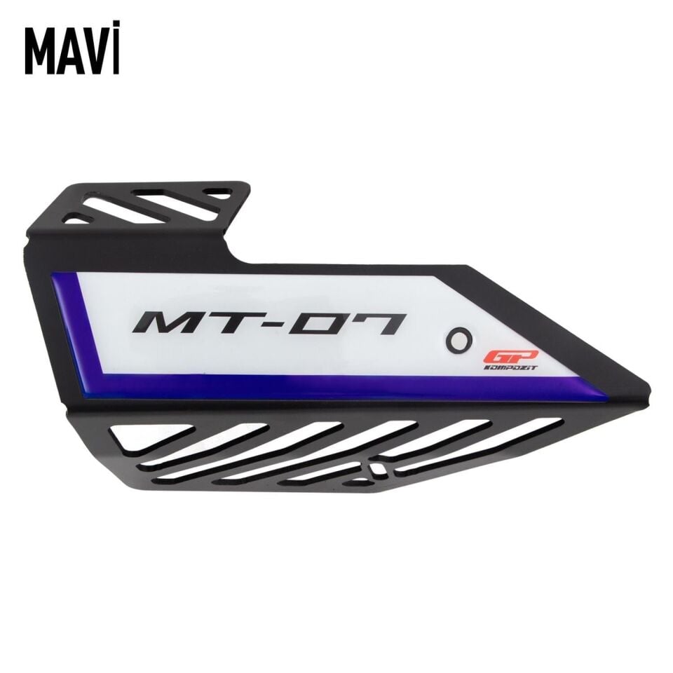 GP Kompozit Yamaha MT-07 2014-2021 Uyumlu Egzoz Koruma Kapağı Siyah MAVİ
