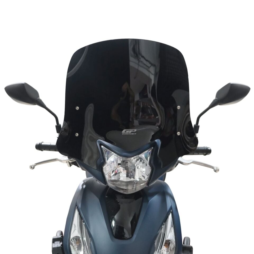 GP Kompozit Honda Dio 2021-2025 Uyumlu Kısa Ön Cam Siyah 41 cm