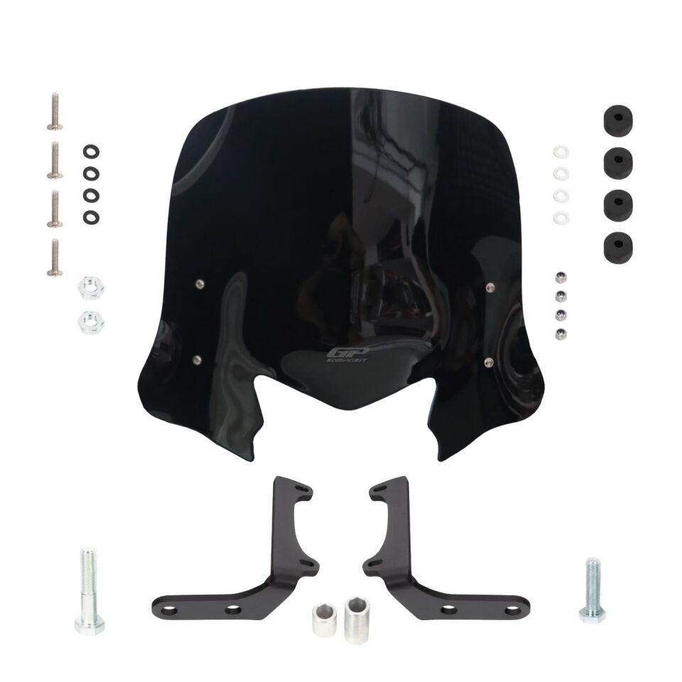 GP Kompozit Honda Dio 2021-2025 Uyumlu Kısa Ön Cam Siyah 41 cm