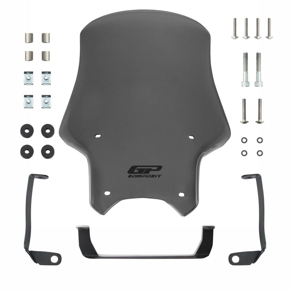 GP Kompozit CF Moto 250 NK 2023-2026 Uyumlu Ön Cam Füme 49 cm