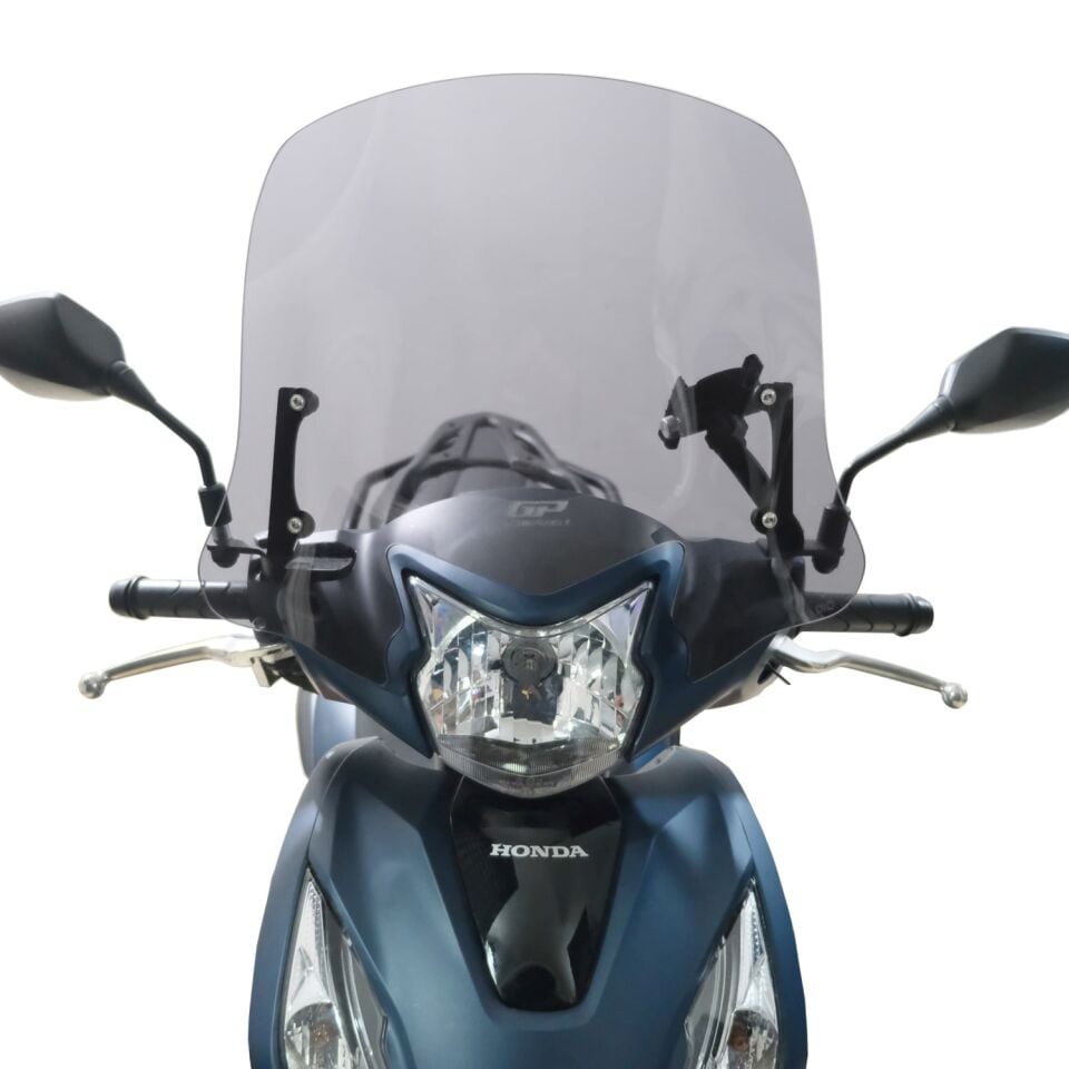 GP Kompozit Honda Dio 2021-2025 Uyumlu Kısa Ön Cam Füme 41 cm