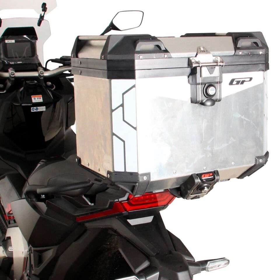 GP Kompozit Universal 37 lt Alüminyum Motosiklet Çantası Gri