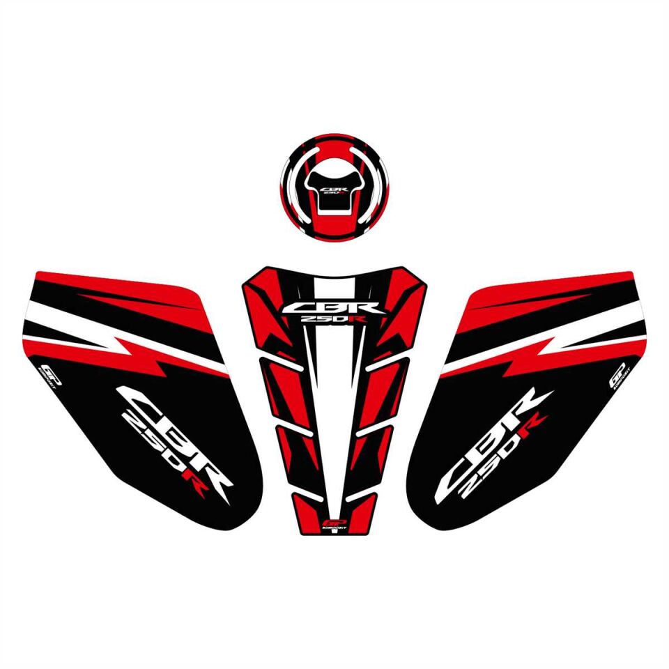 GP Kompozit Honda CBR250 2011-2012 Uyumlu Tank Pad Kırmızı