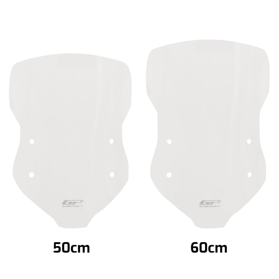GP Kompozit Kymco DTX 250 / 360 2021-2024 Uyumlu Ön Cam Şeffaf 50 cm