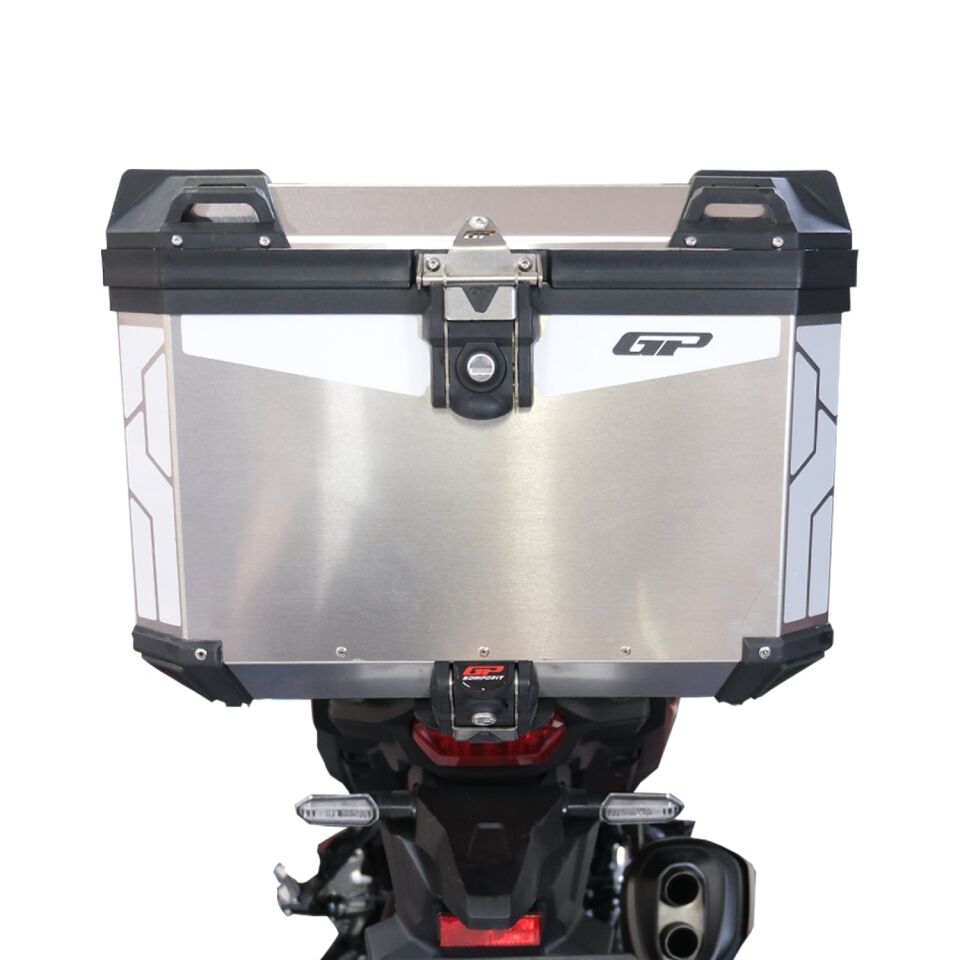 GP Kompozit Universal 57 lt Alüminyum Motosiklet Çantası Gri