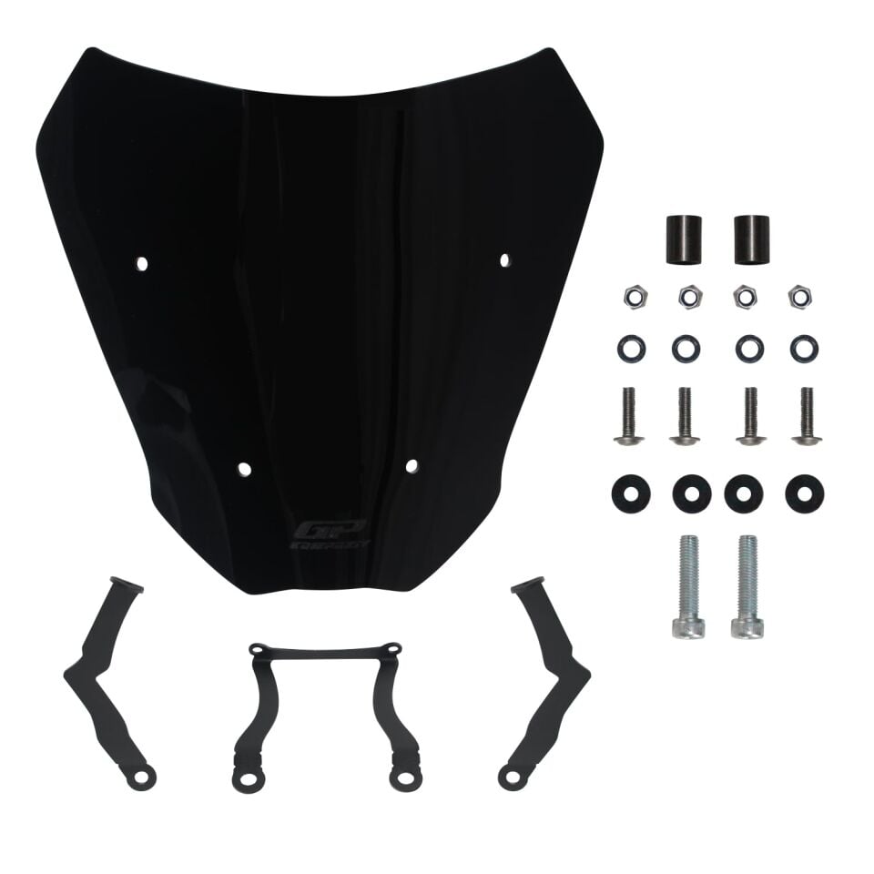 GP Kompozit CF Moto 250 CL-X 2022-2026 Uyumlu Kısa Ön Cam Siyah 27 cm