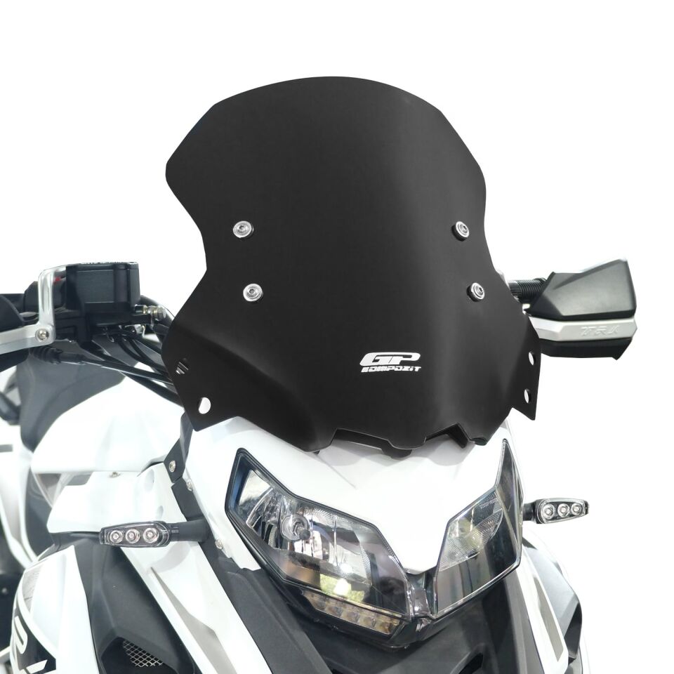 GP Kompozit Benelli TRK 502 / 502X 2018-2023 Uyumlu Ön Cam Siyah 41 cm