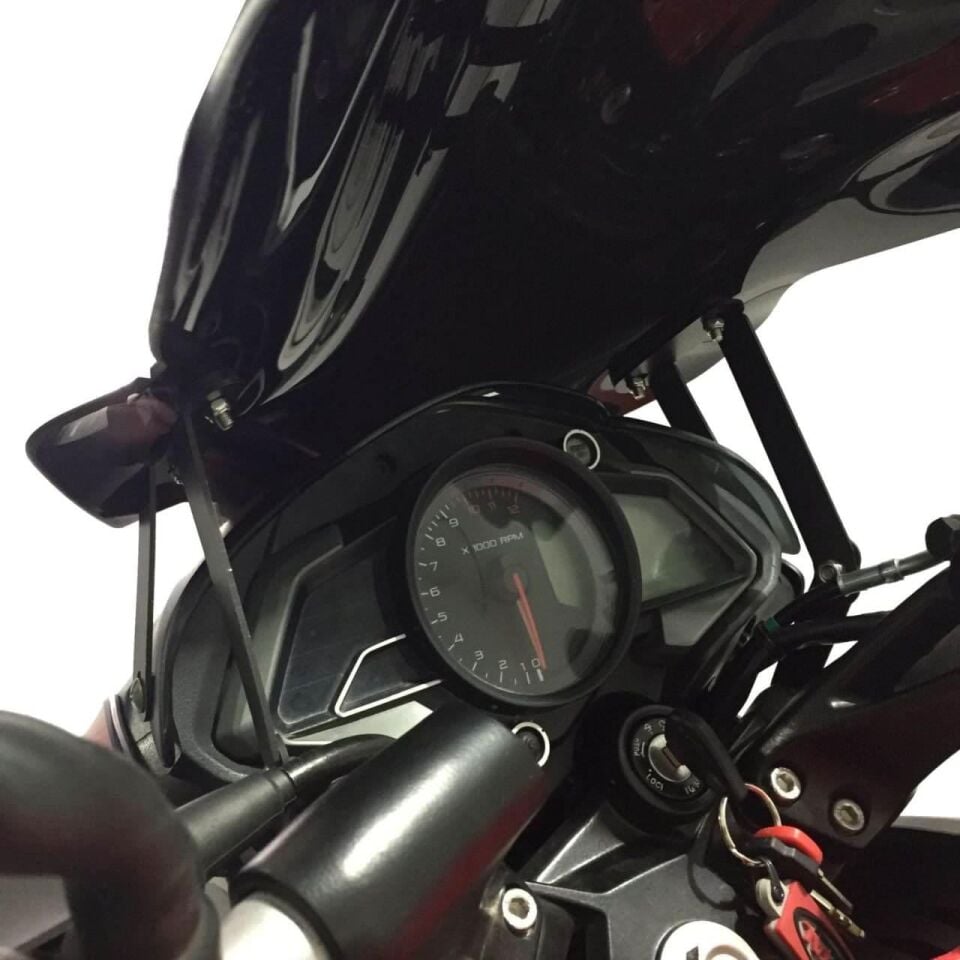 GP Kompozit Bajaj Pulsar NS 200 2011-2024 Uyumlu Ön Tur Camı Siyah 40 cm