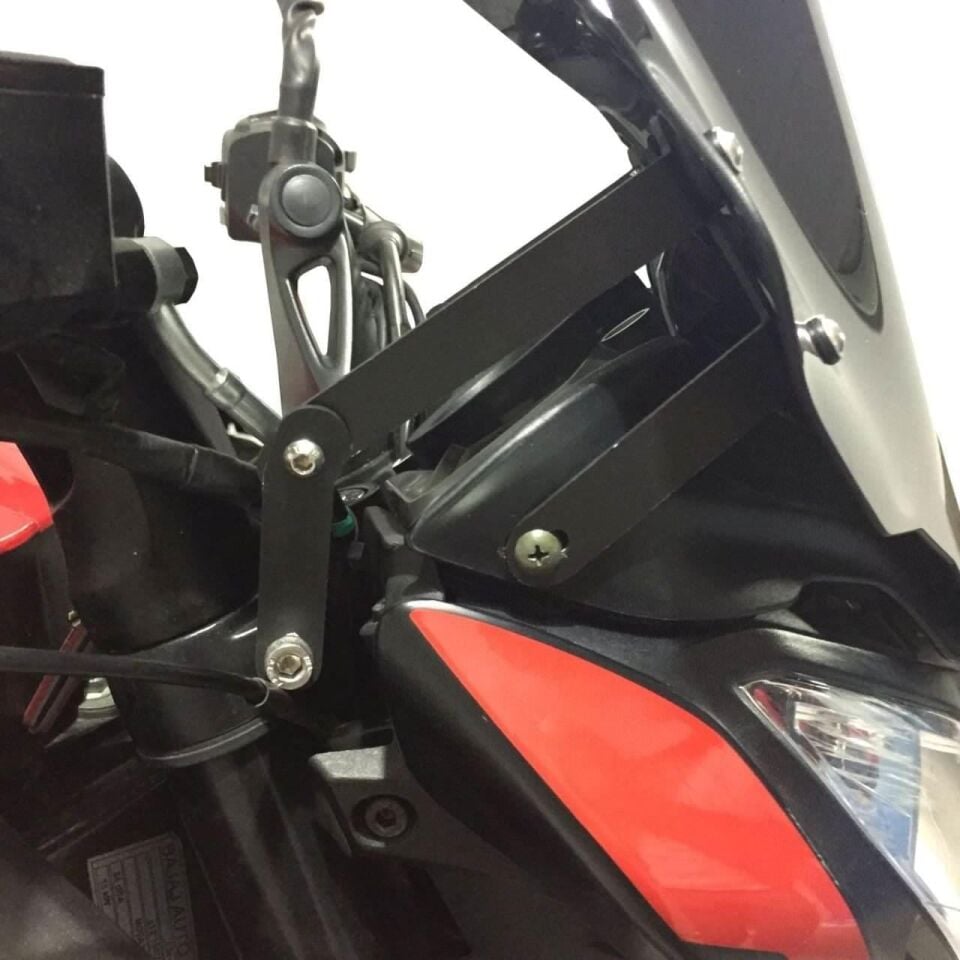GP Kompozit Bajaj Pulsar NS 200 2011-2024 Uyumlu Ön Tur Camı Siyah 40 cm