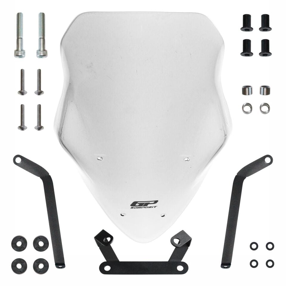 GP Kompozit Bajaj Pulsar NS 200 2011-2024 Uyumlu Uzun Tur Camı Şeffaf 59 cm