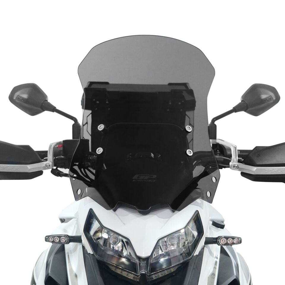 GP Kompozit Benelli TRK 502 / 502X 2018-2023 Uyumlu Ön Tur Camı Füme 53 cm