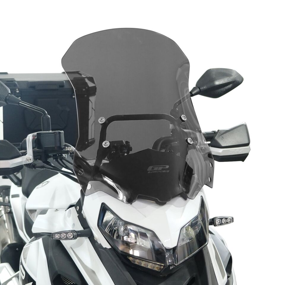 GP Kompozit Benelli TRK 502 / 502X 2018-2023 Uyumlu Ön Tur Camı Füme 53 cm