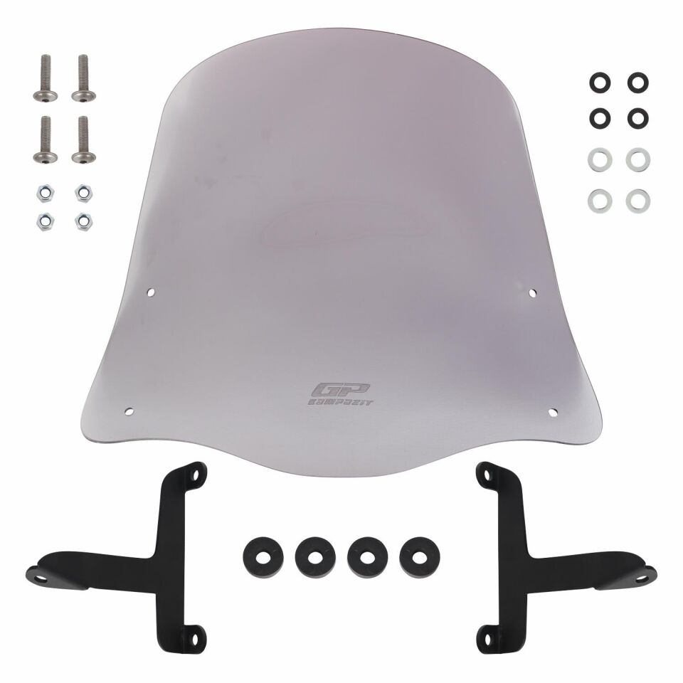 GP Kompozit Scooter Universal 2020 Uyumlu Ön Cam Füme 42 cm