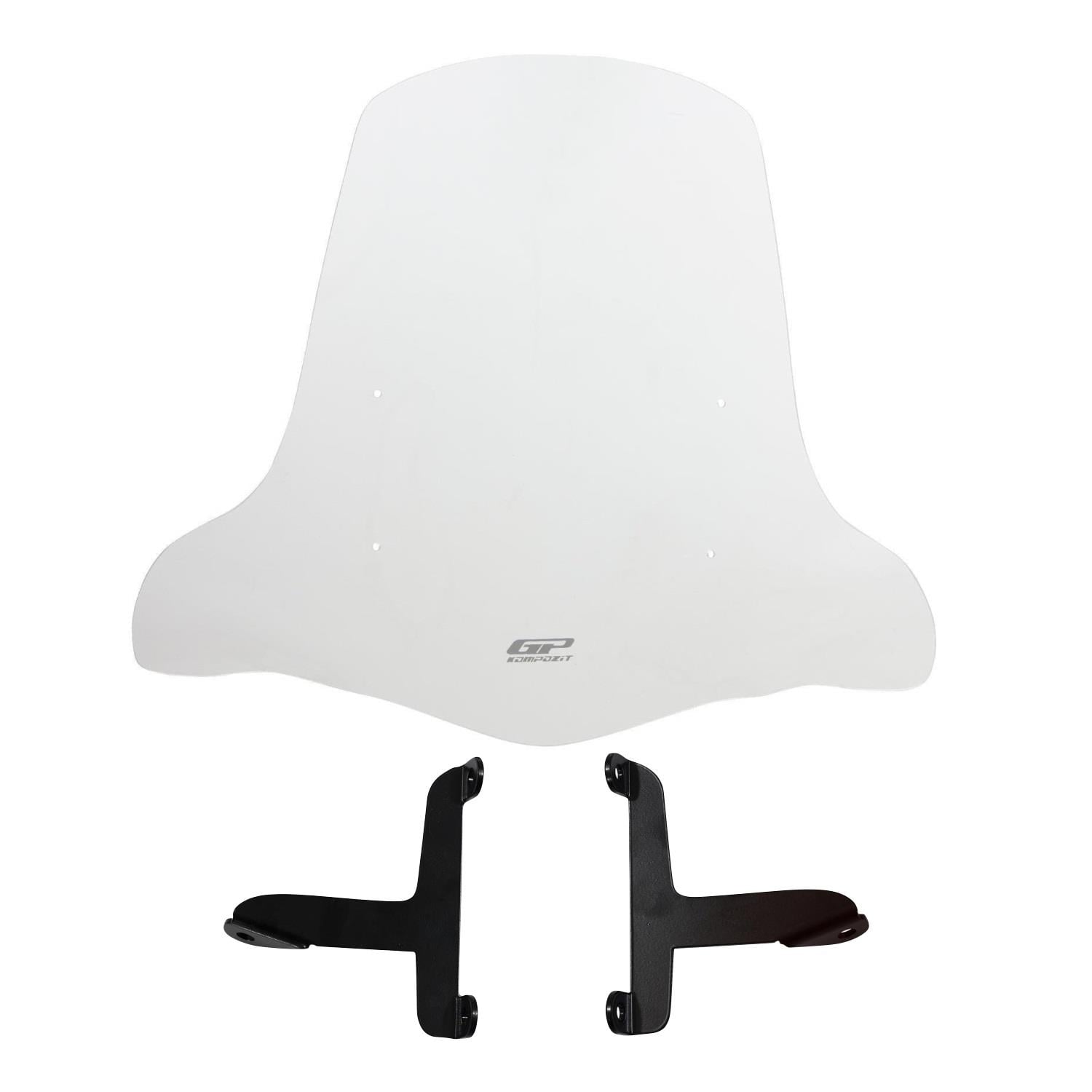 GP Kompozit Scooter Universal 2020 Uyumlu Elcikli Ön Cam Şeffaf 44 cm