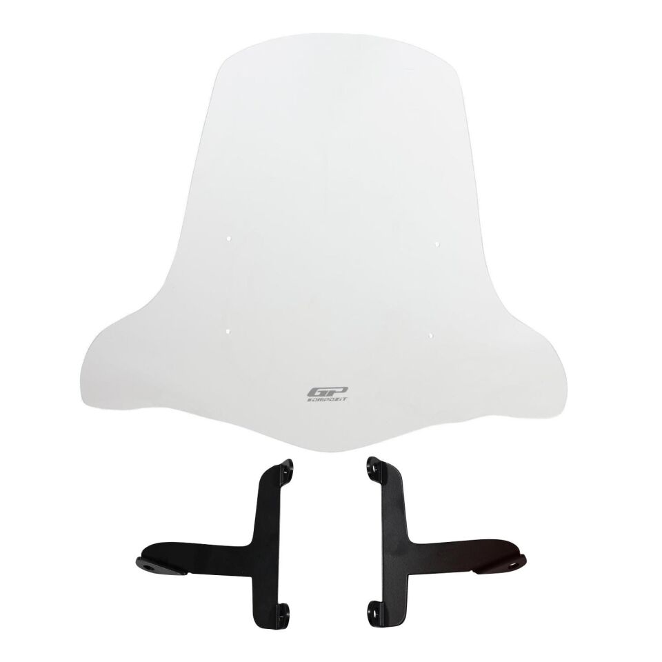 GP Kompozit Scooter Universal 2020 Uyumlu Elcikli Ön Cam Şeffaf 44 cm