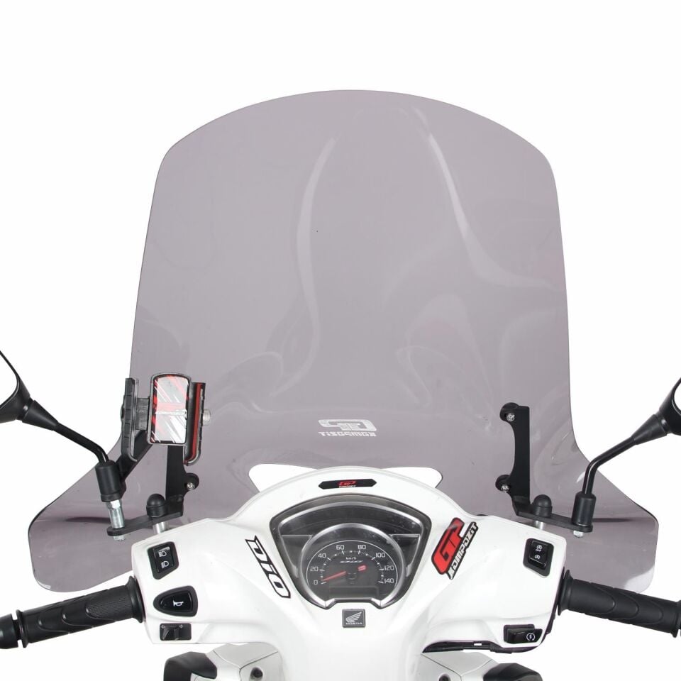 GP Kompozit Honda Dio 2021-2025 Uyumlu Ön Cam Füme 48 cm