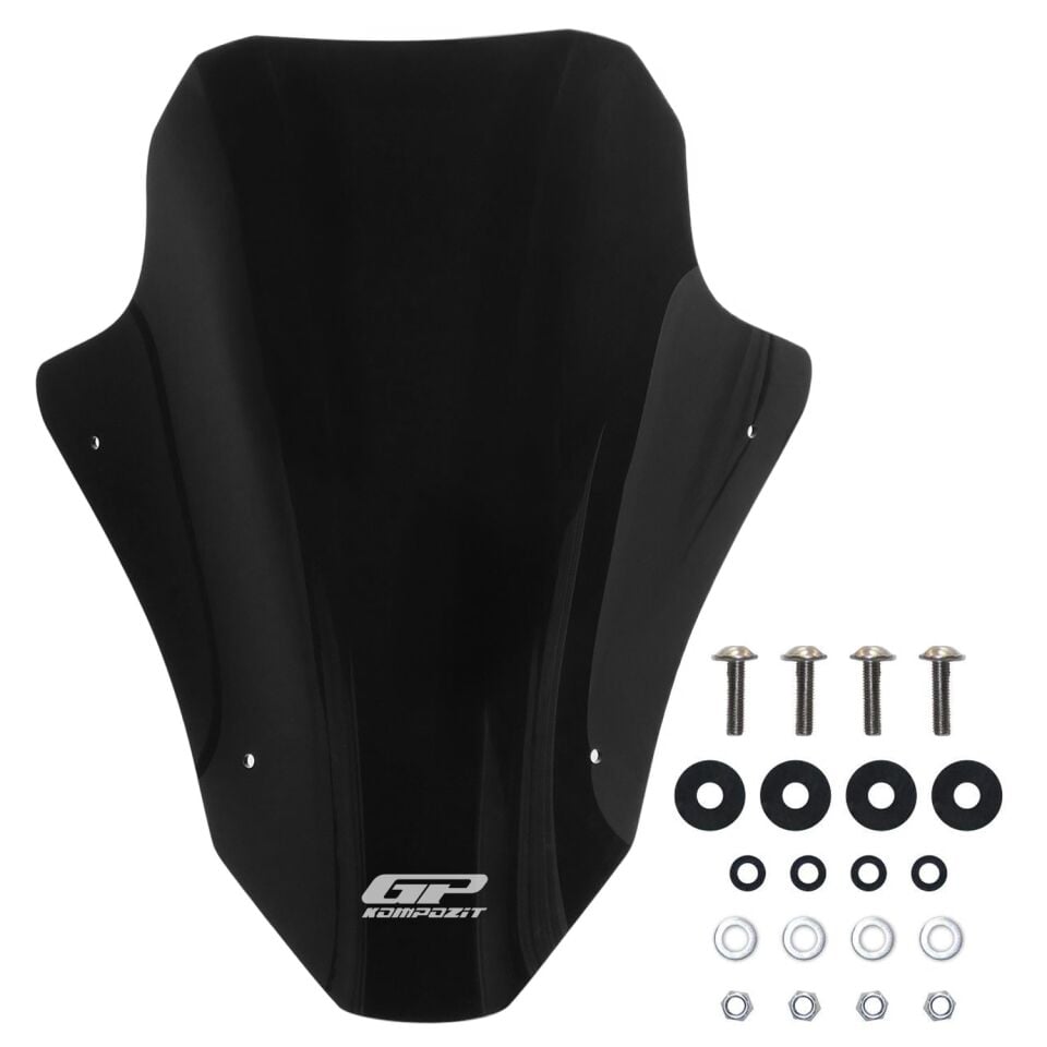 GP Kompozit Honda PCX 125 / 150 2025-2026 Uyumlu Baskılı Ön Cam Siyah 55 cm