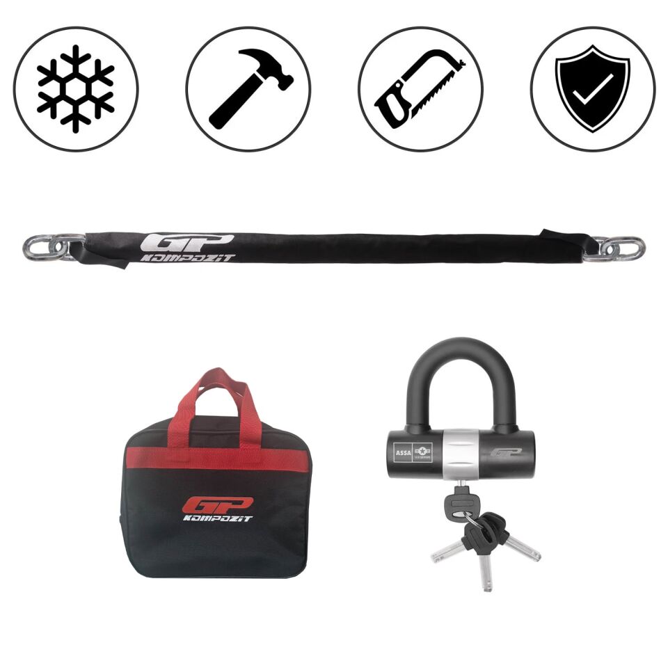 GP Kompozit Universal 2 mt 13 mm Motosiklet Zinciri ve Kilidi