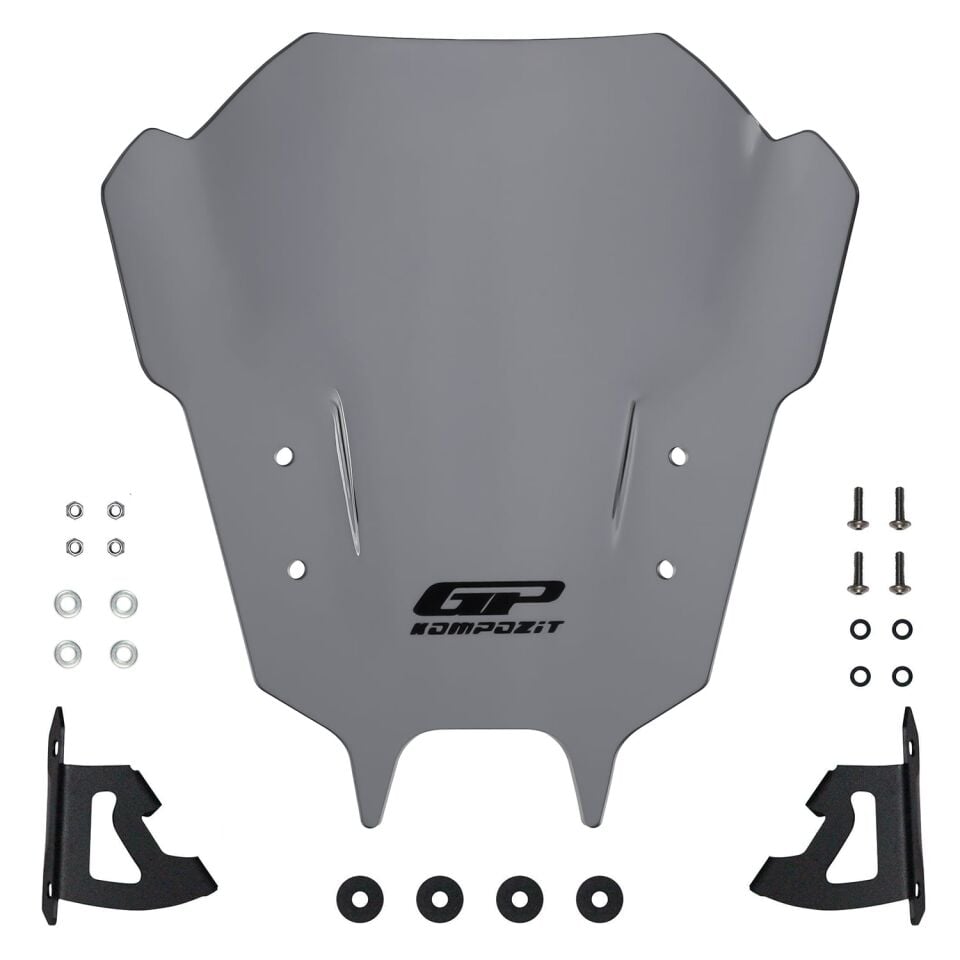 GP Kompozit Yamaha MT-09 2021-2023 Uyumlu Ön Cam Gri 30 cm
