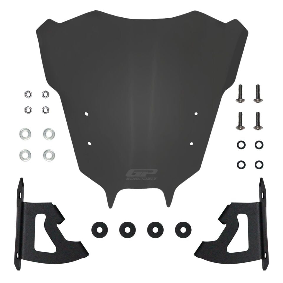 GP Kompozit Yamaha MT-09 2021-2023 Uyumlu Ön Cam Füme 30 cm