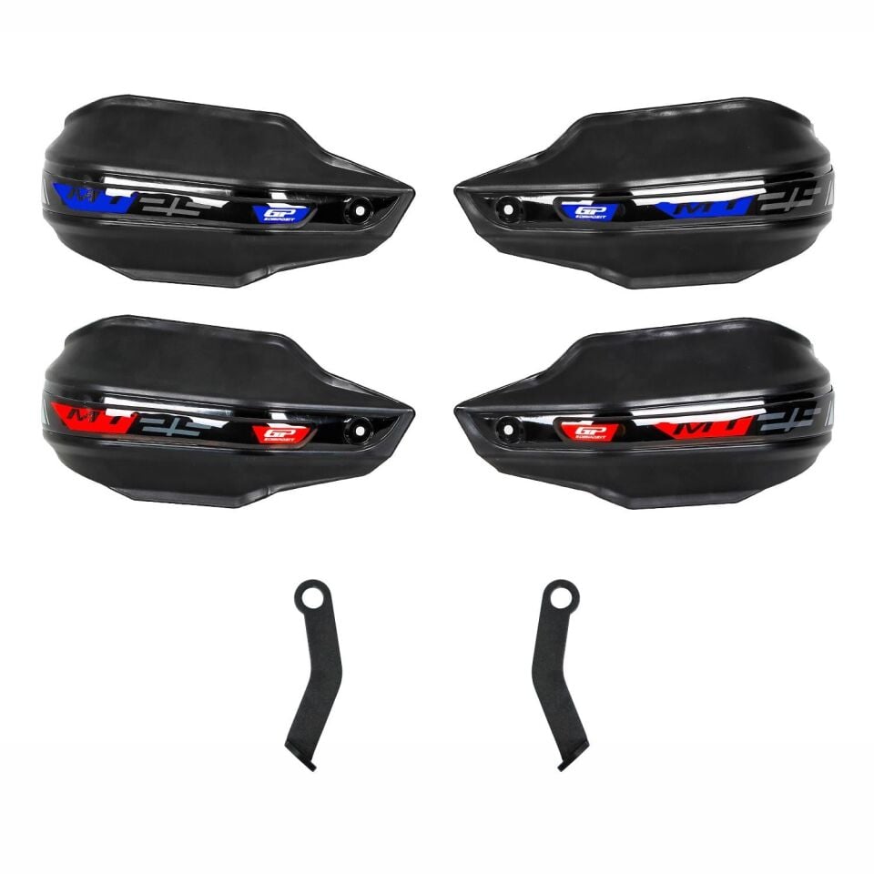 GP Kompozit Yamaha MT-25 2015-2026 Uyumlu Plastik Elcik Koruma Siyah KIRMIZI