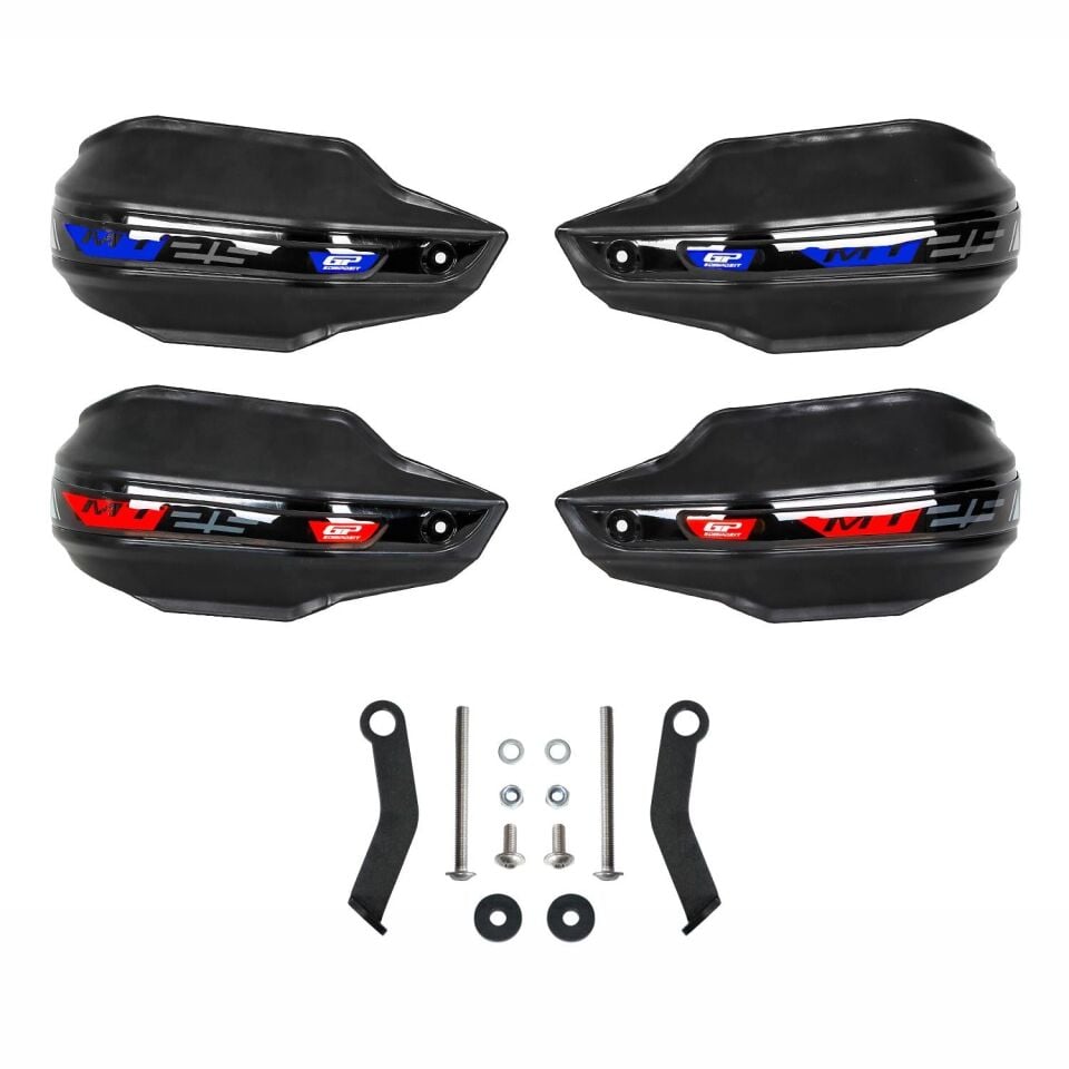 GP Kompozit Yamaha MT-25 2015-2026 Uyumlu Plastik Elcik Koruma Siyah KIRMIZI