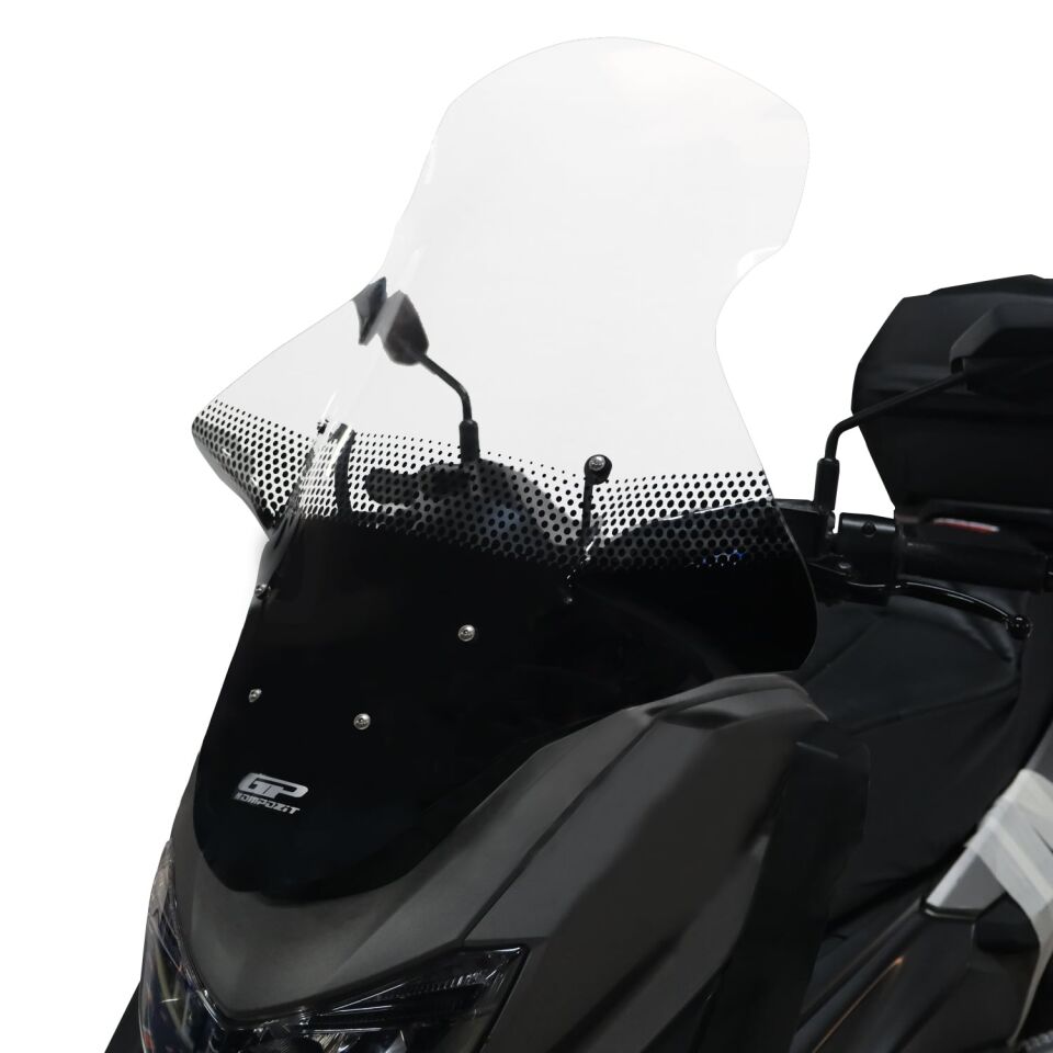 GP Kompozit Yamaha NMAX 125 / 155 2015-2020 Uyumlu Baskılı Elcikli Ön Cam Şeffaf 74 cm