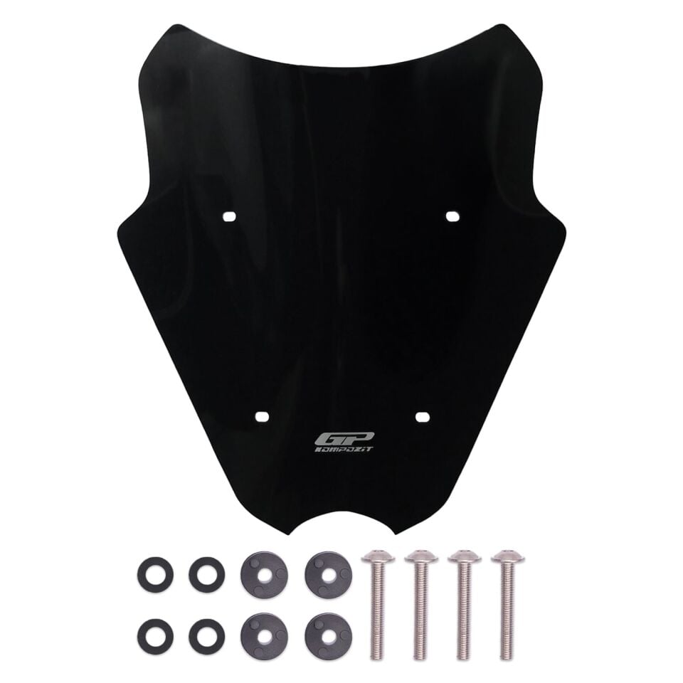 GP Kompozit Yamaha NMAX 125 / 155 2025-2026 Uyumlu Kısa Ön Cam Siyah 40 cm