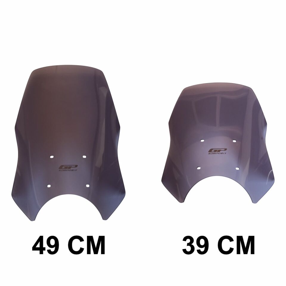 GP Kompozit Royal Enfield Himalayan 2024 Uyumlu Ön Cam Füme 49 cm