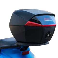GP Kompozit Universal 35 lt Plastik Motosiklet Çantası Siyah-Kırmızı