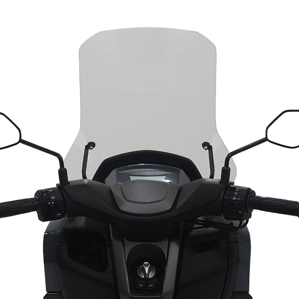 GP Kompozit Yamaha NMAX 125 / 155 2021-2024 Uyumlu Ayaklı Tur Camı Şeffaf 72 cm