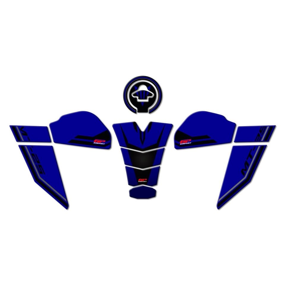 GP Kompozit Yamaha MT-25 2020-2026 Uyumlu Tank Pad Seti Mavi
