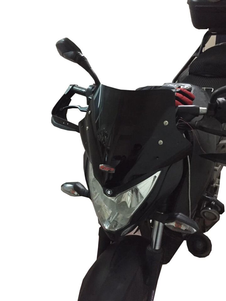 GP Kompozit Bajaj Pulsar NS 200 2011-2024 Uyumlu Spor Cam Siyah