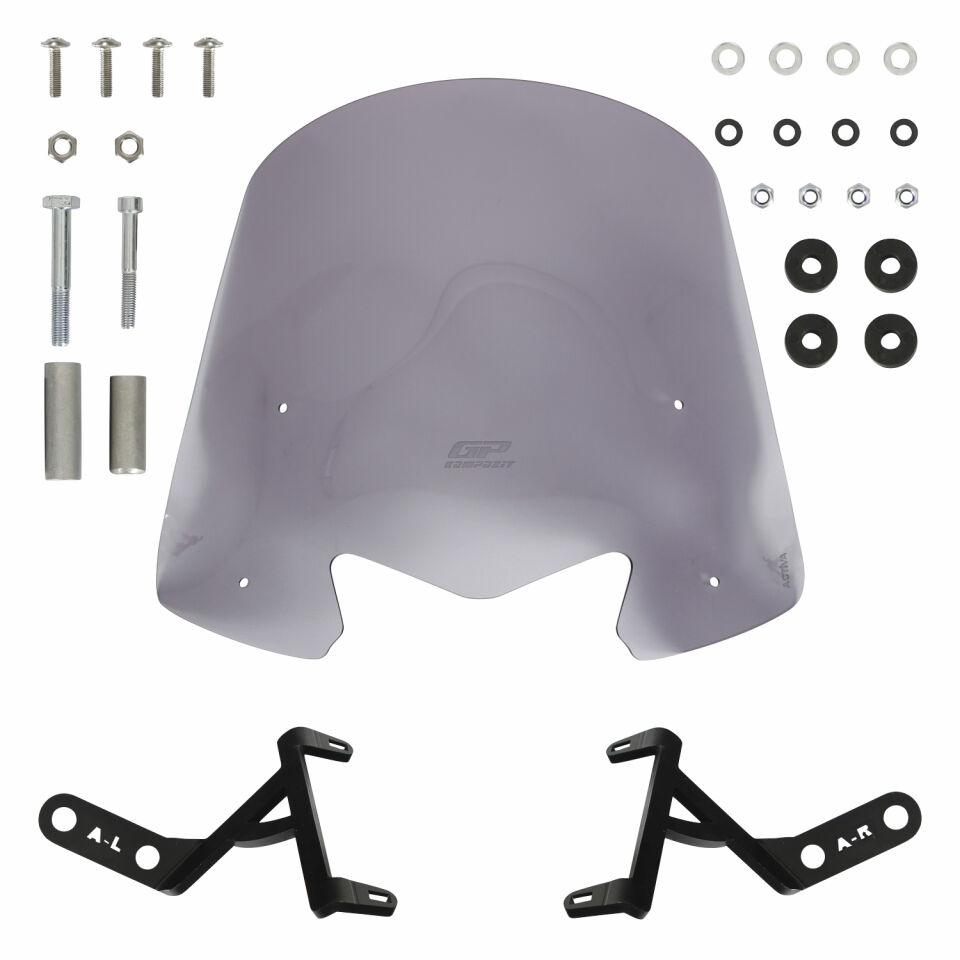GP Kompozit Honda Activa 2023-2026 Uyumlu Kısa Ön Cam Füme 44 cm
